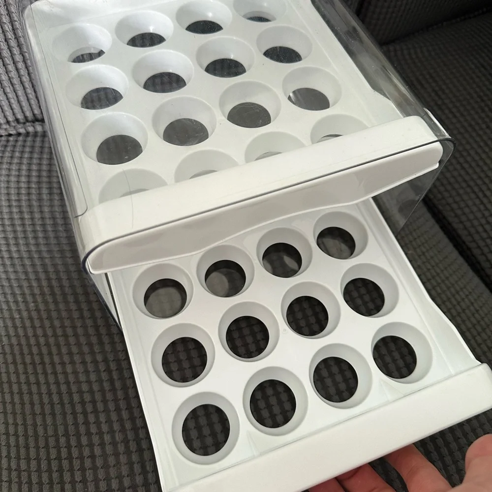 2 Tier Egg Holder For Refrigerator Storage New